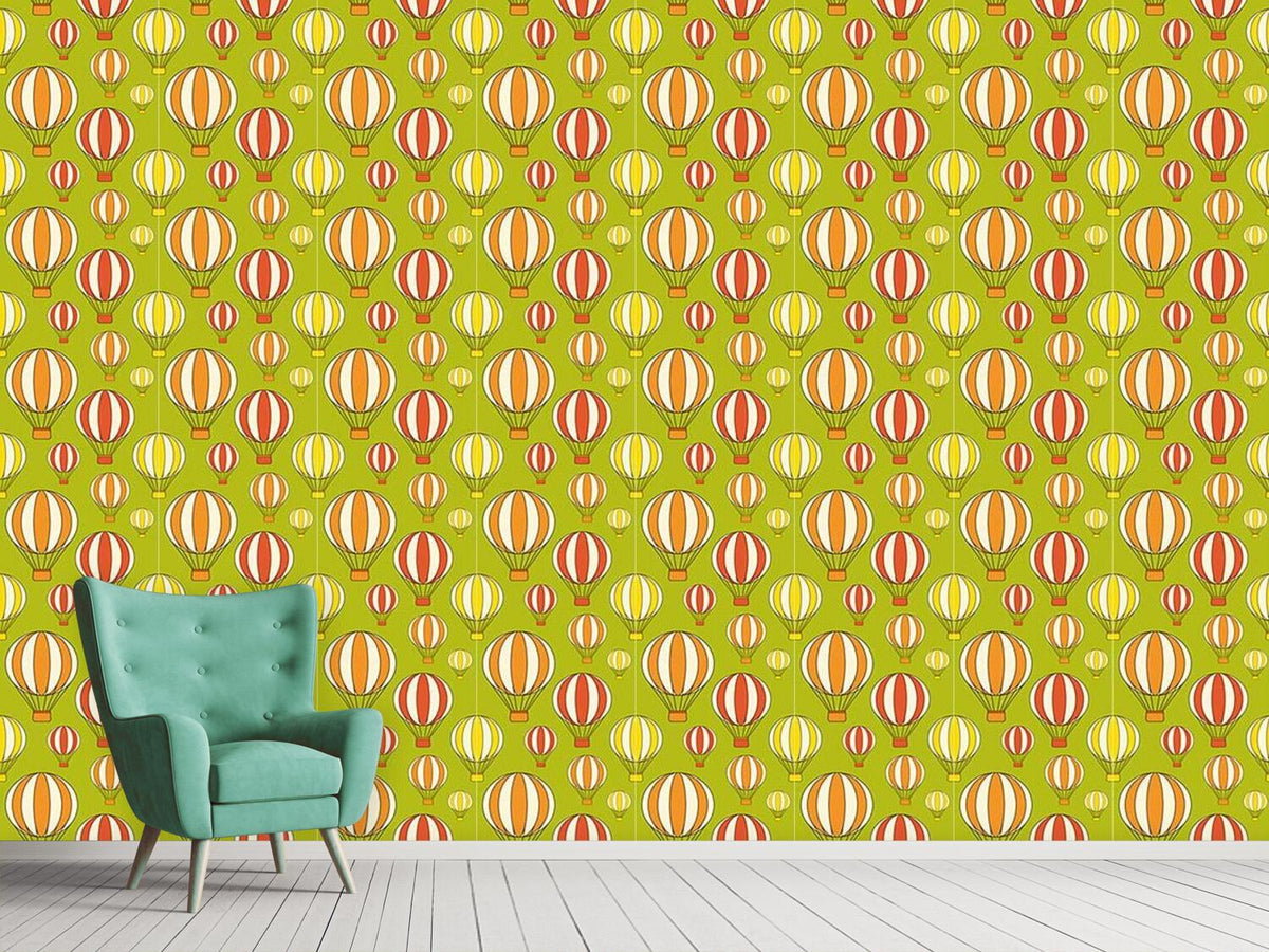 patterned-wallpaper-ballooning-in-the-green