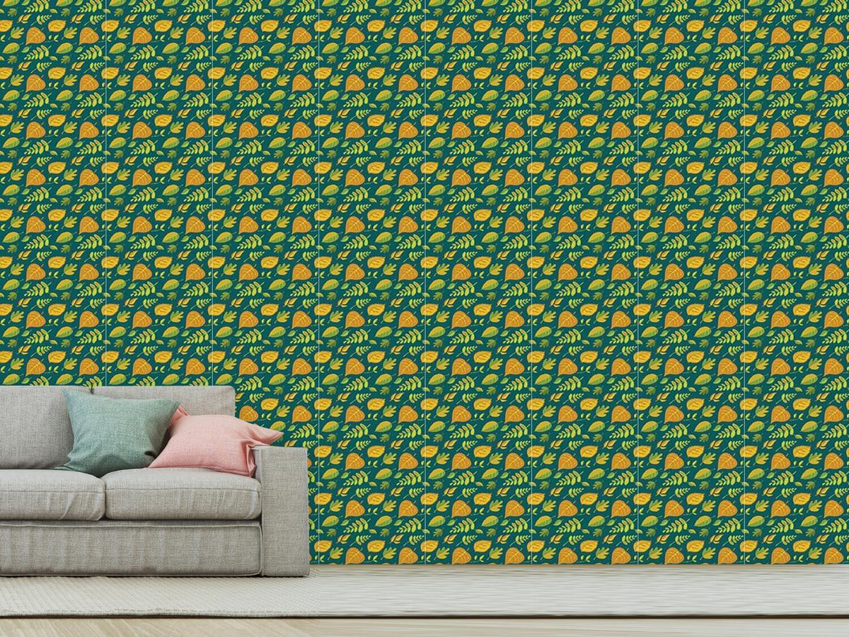 patterned-wallpaper-stylized-leaves