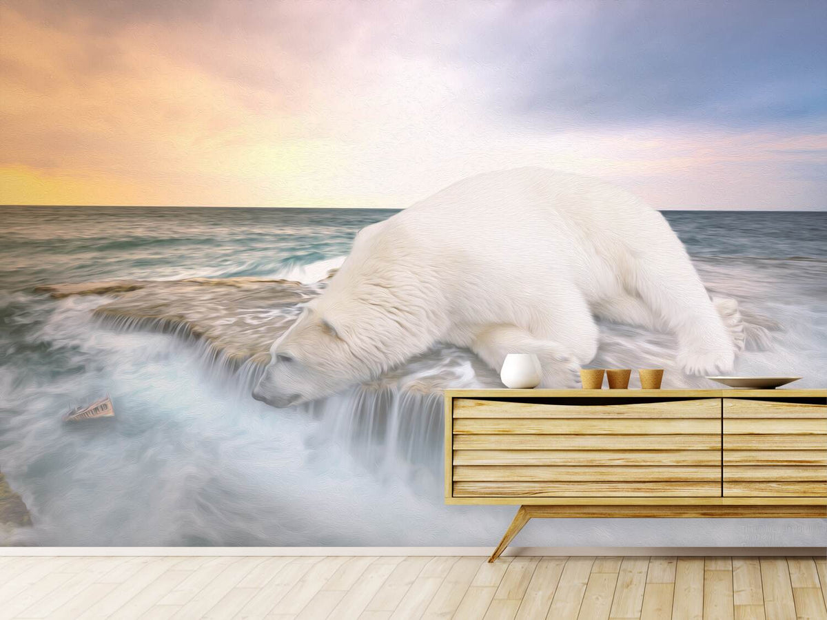 photo-wallpaper-the-polar-bear-and-the-sea