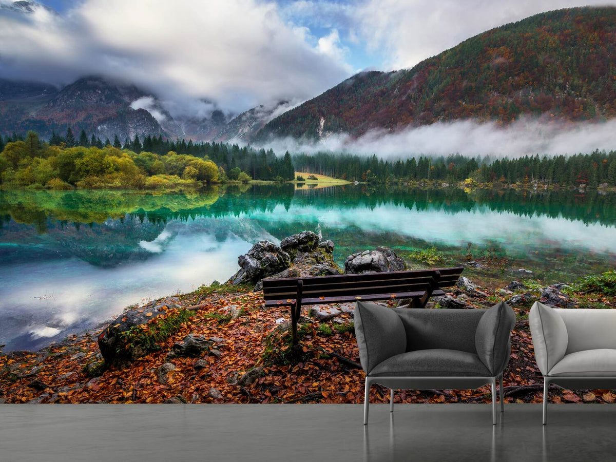 photo-wallpaper-bench-by-the-lake