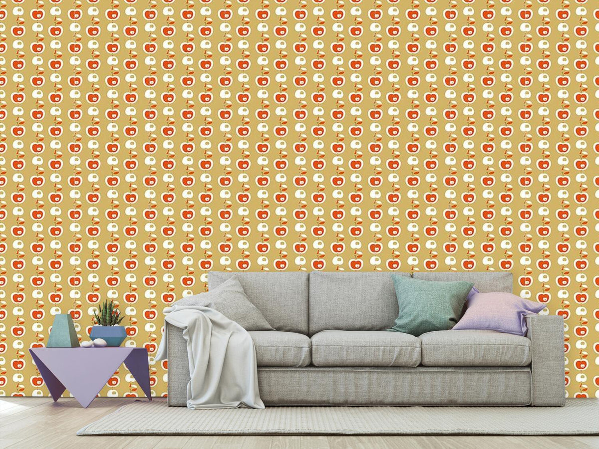 patterned-wallpaper-apples-in-caramel