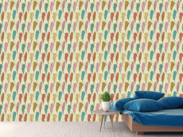 patterned-wallpaper-feathers-handdrawn-retro