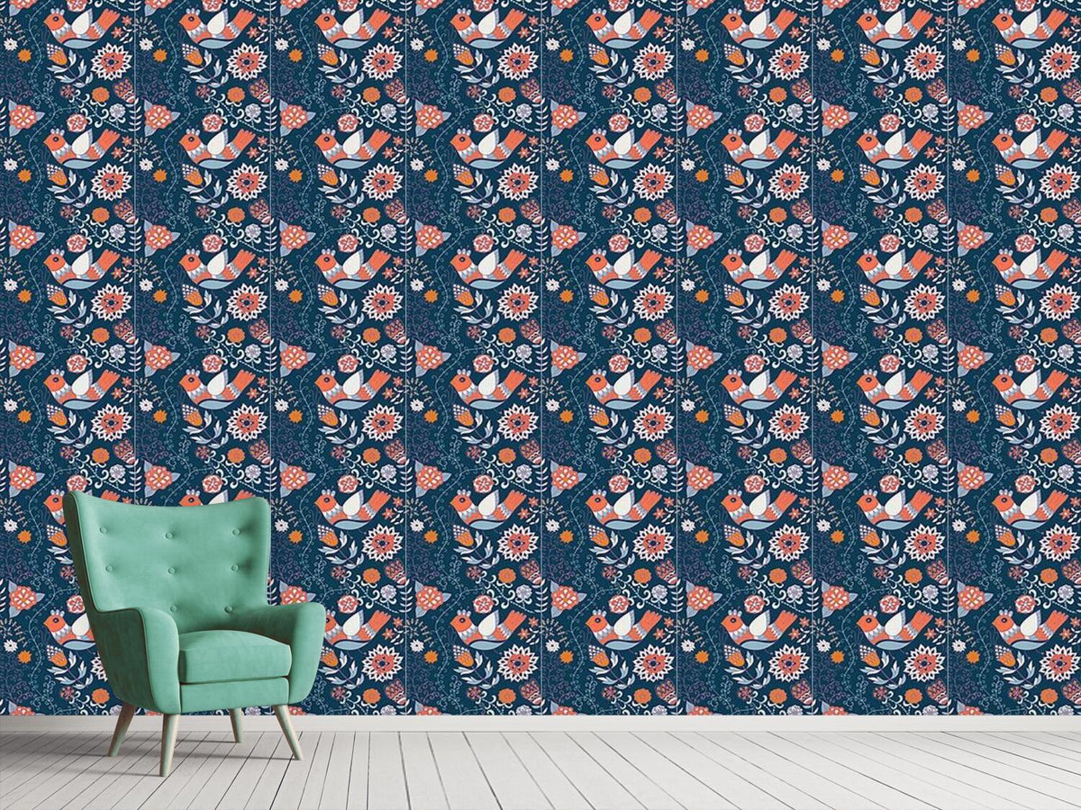 patterned-wallpaper-enchanting-bird-paradise